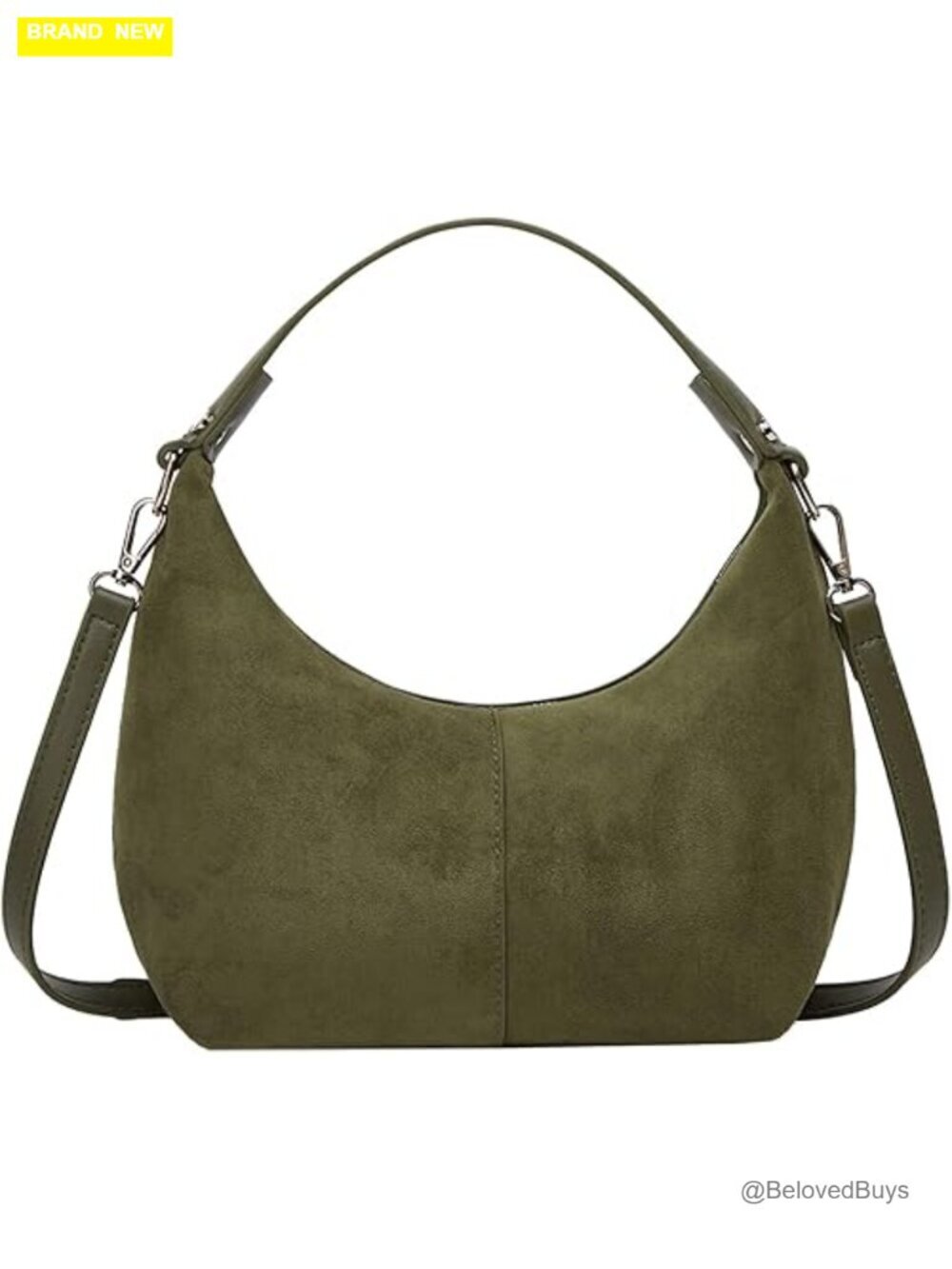 Vintage Suede Crescent Bag Slouchy Hobo Shoulder Tote Purse for Women